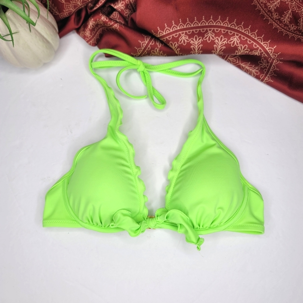 Victoria's Secret Bikini Top Neon Green Size 32B